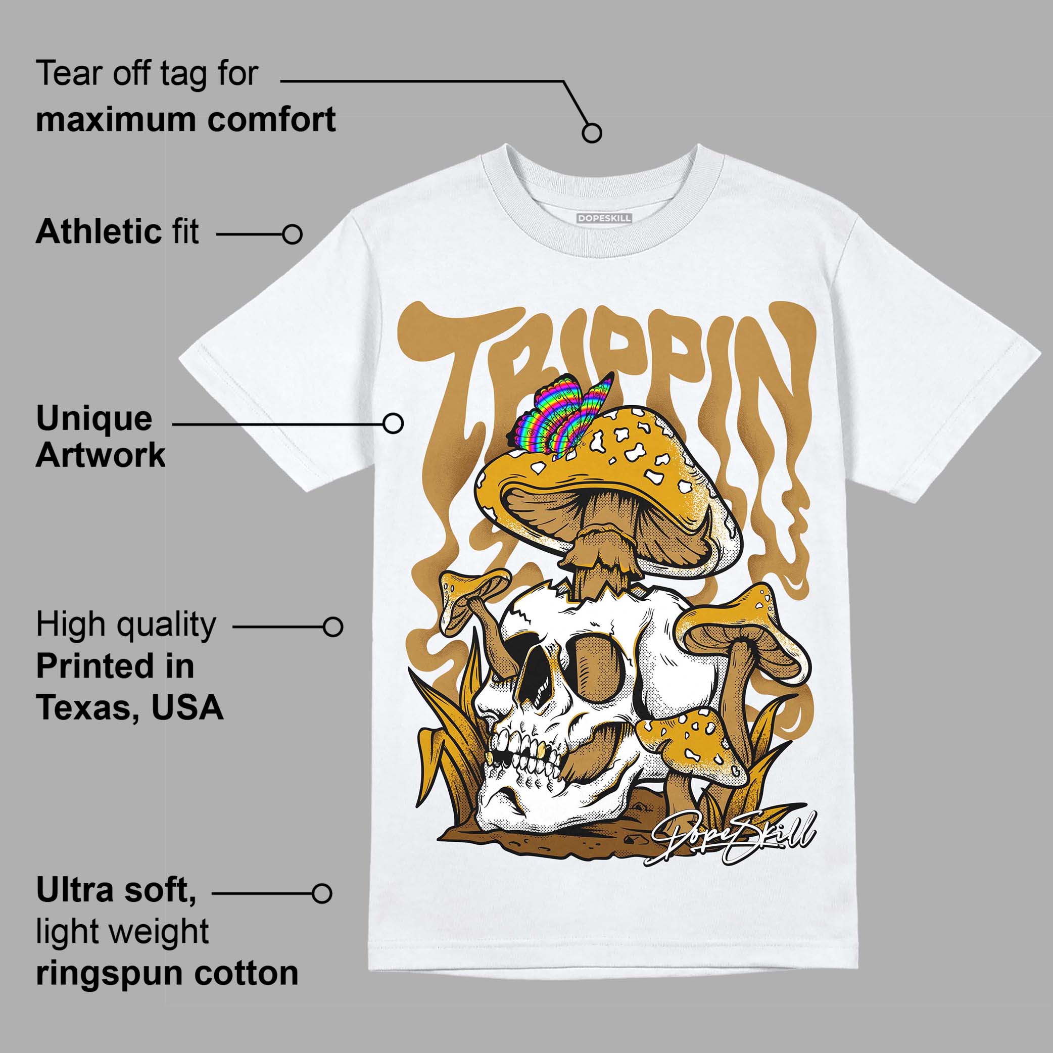 Wheat 13s DopeSkill T-Shirt Trippin Graphic - Image 3