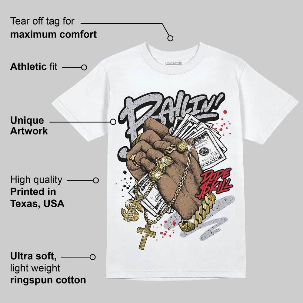 White Cement 4s DopeSkill T-Shirt Always Ballin' Graphic - Image 3