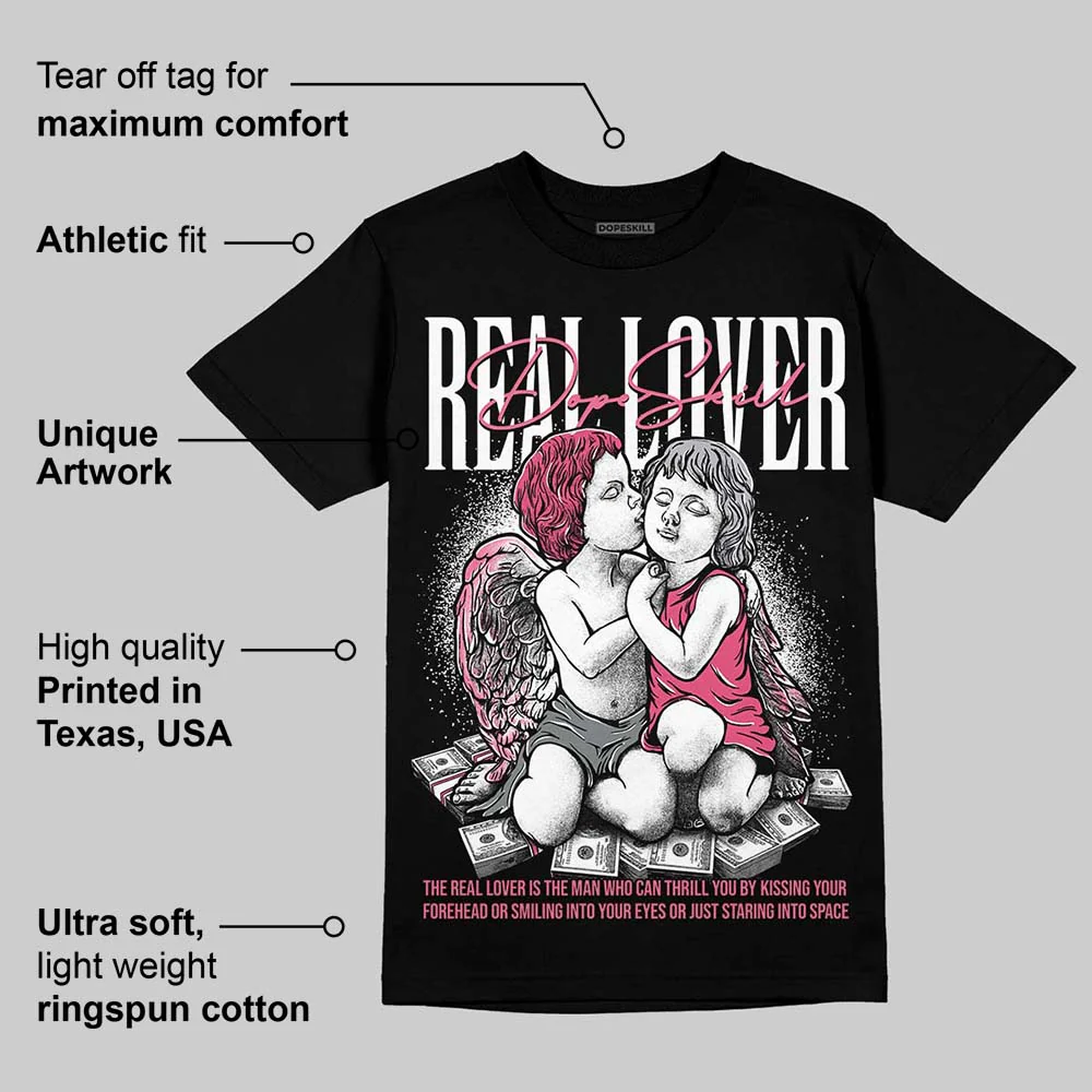 White Fluo Pink DopeSkill T-Shirt Real Lover Graphic - Image 3
