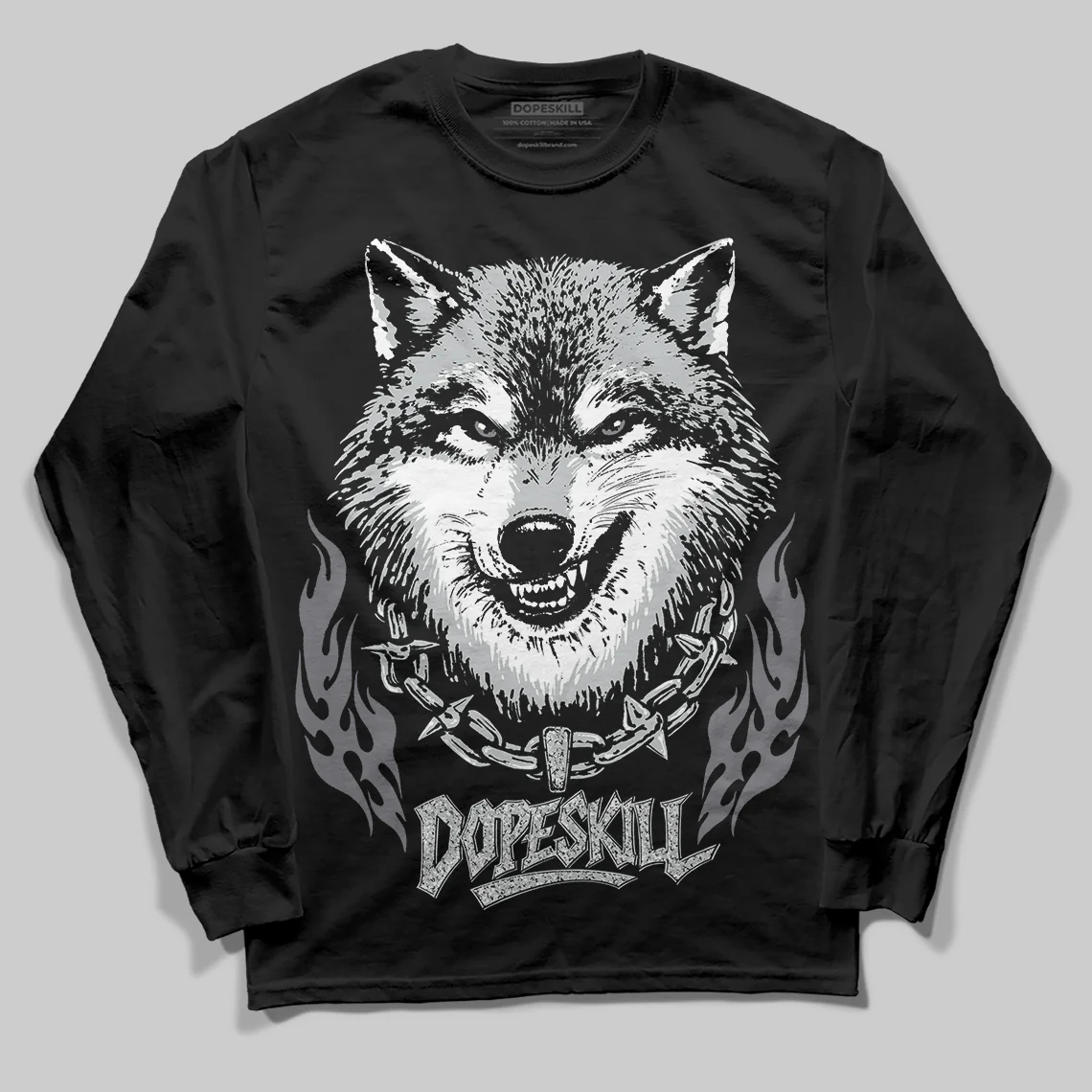 Wolf Grey 12s DopeSkill Long Sleeve T-Shirt Wolf Grey Graphic