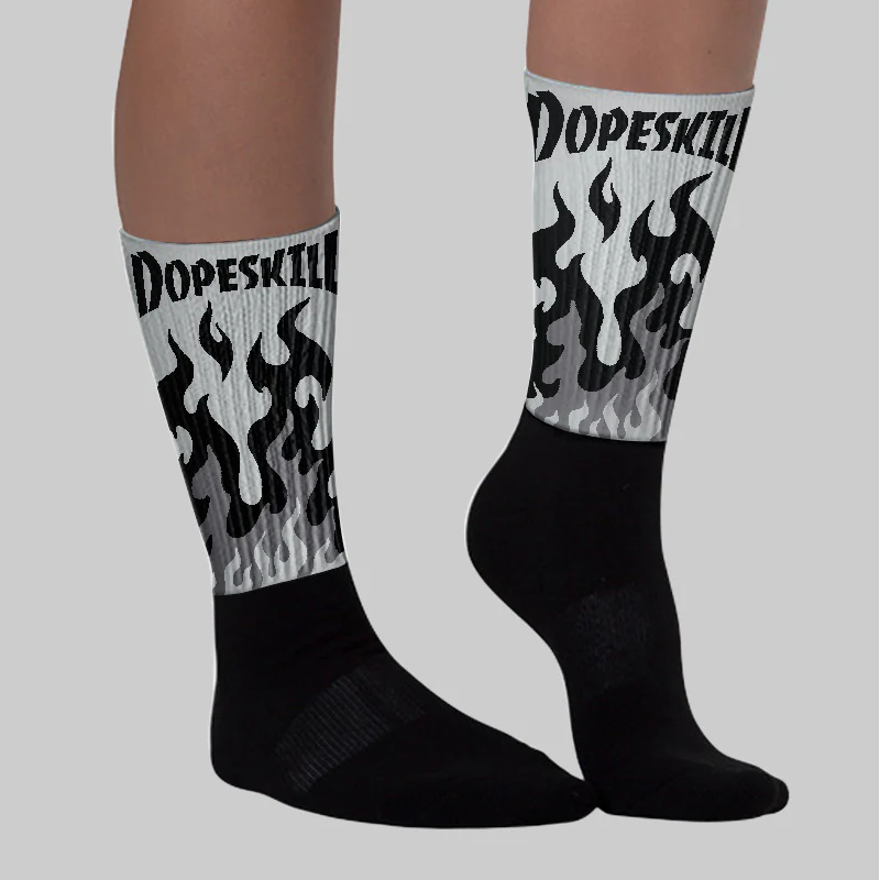 Wolf Grey 12s DopeSkill Sublimated Socks FIRE Graphic - Image 3