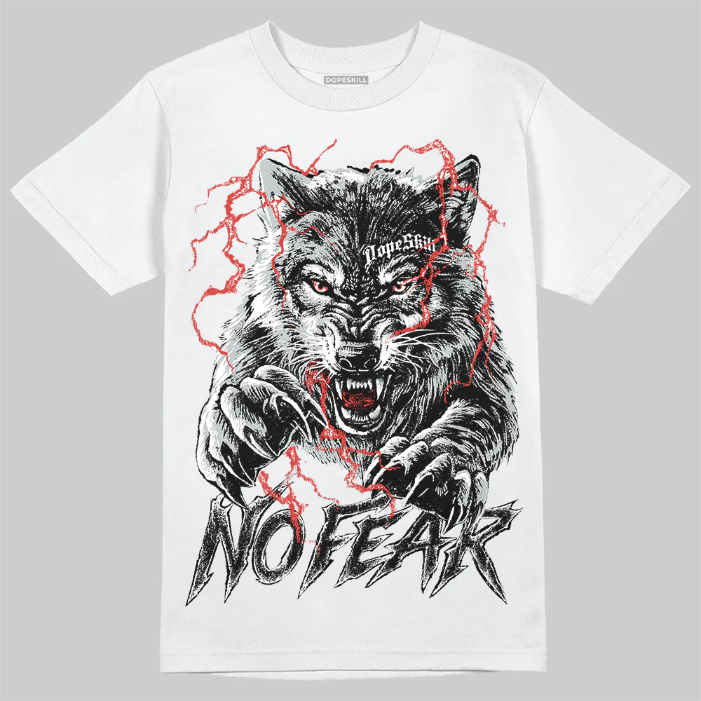 Wolf Grey 12s DopeSkill T-Shirt No Fear Graphic - Image 2