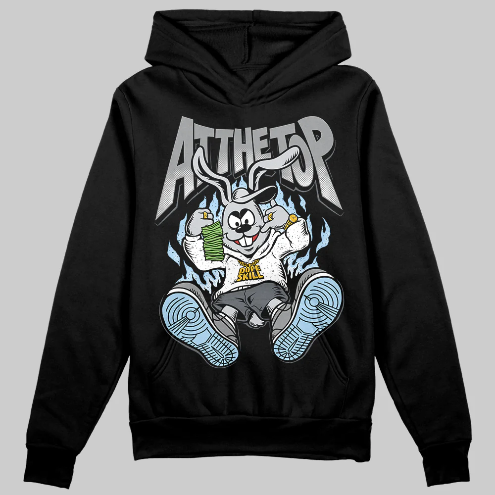 Wolf Grey 5s DopeSkill Hoodie Sweatshirt At The Top Graphic - Image 2