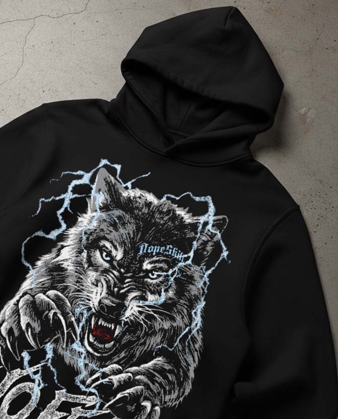 Wolf Grey 5s DopeSkill Hoodie Sweatshirt No Fear Graphic - Image 4