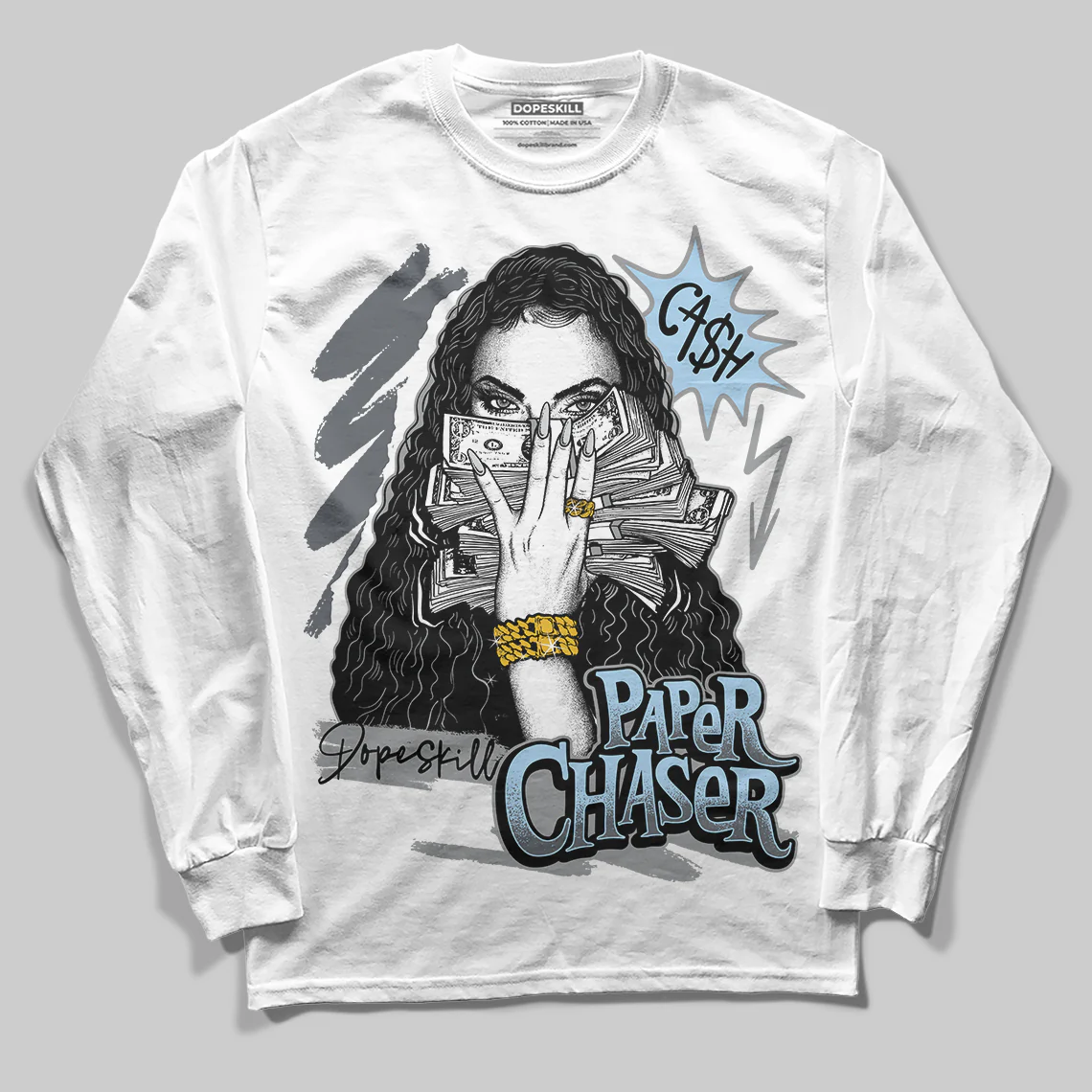 Wolf Grey 5s DopeSkill Long Sleeve T-Shirt NPC Graphic
