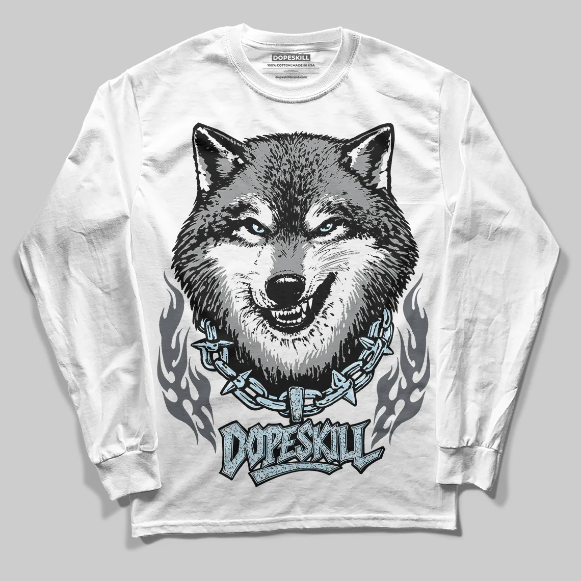 Wolf Grey 5s DopeSkill Long Sleeve T-Shirt Wolf Grey Graphic