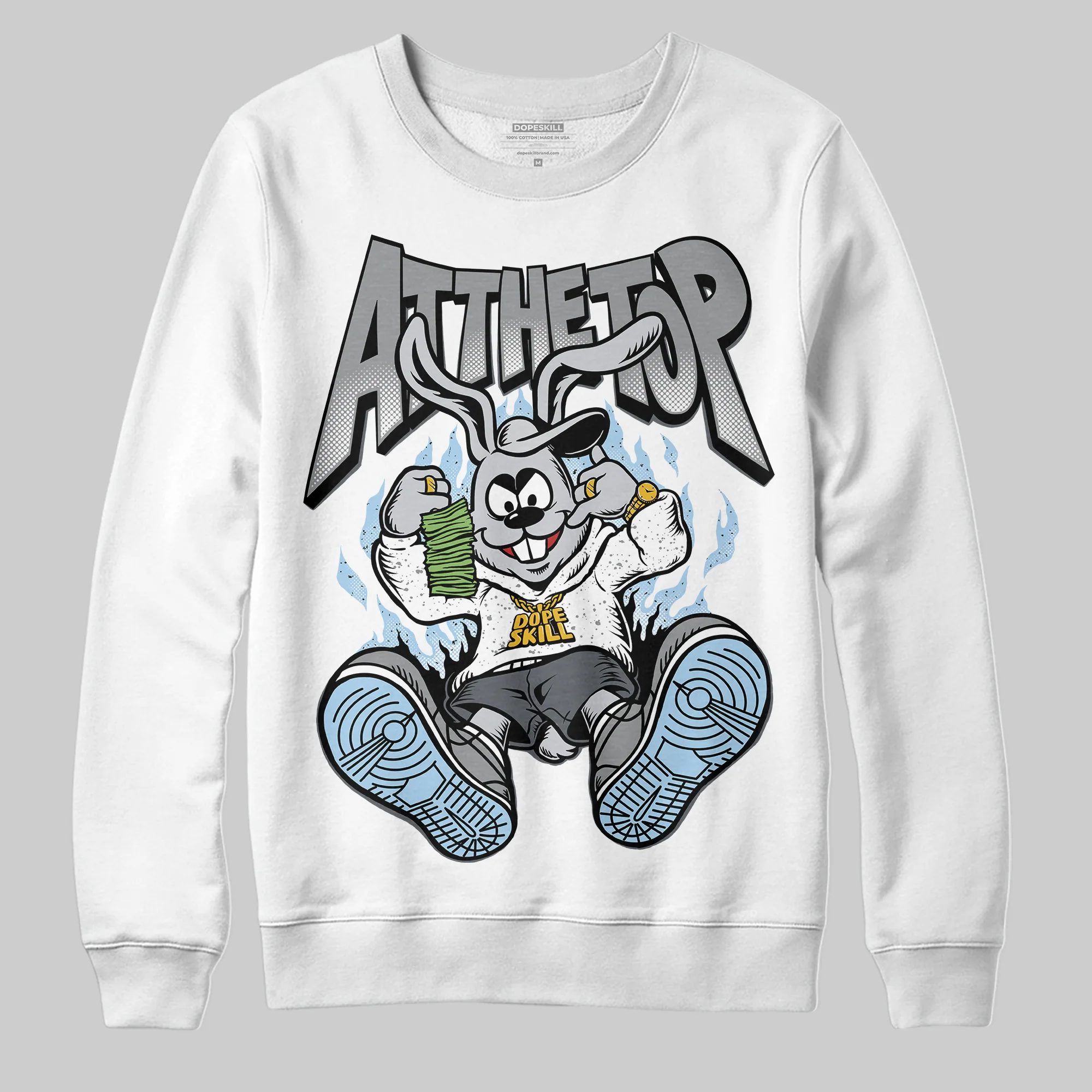 Wolf Grey 5s DopeSkill Sweatshirt At The Top Graphic