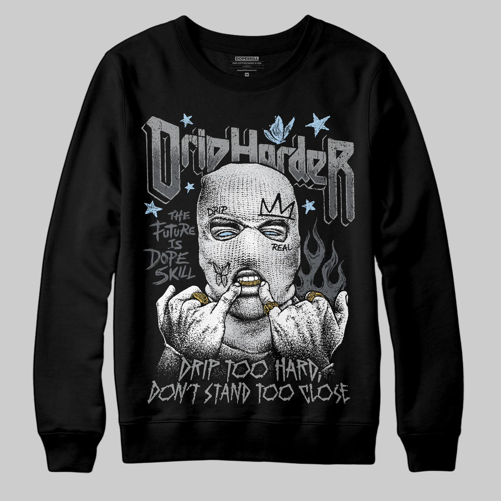 Wolf Grey 5s DopeSkill Sweatshirt Drip Harder Graphic - Image 2