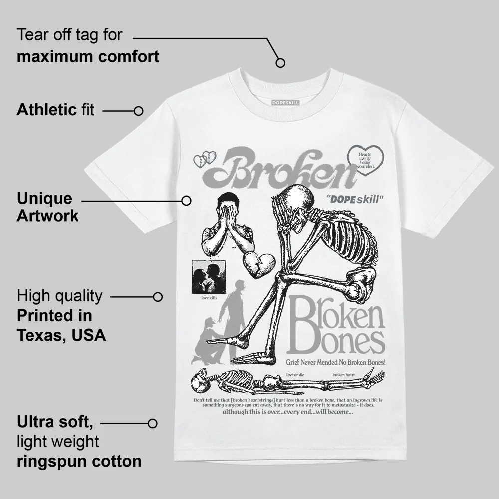 Wolf Grey 5s DopeSkill T-Shirt Broken Bones Graphic - Image 4