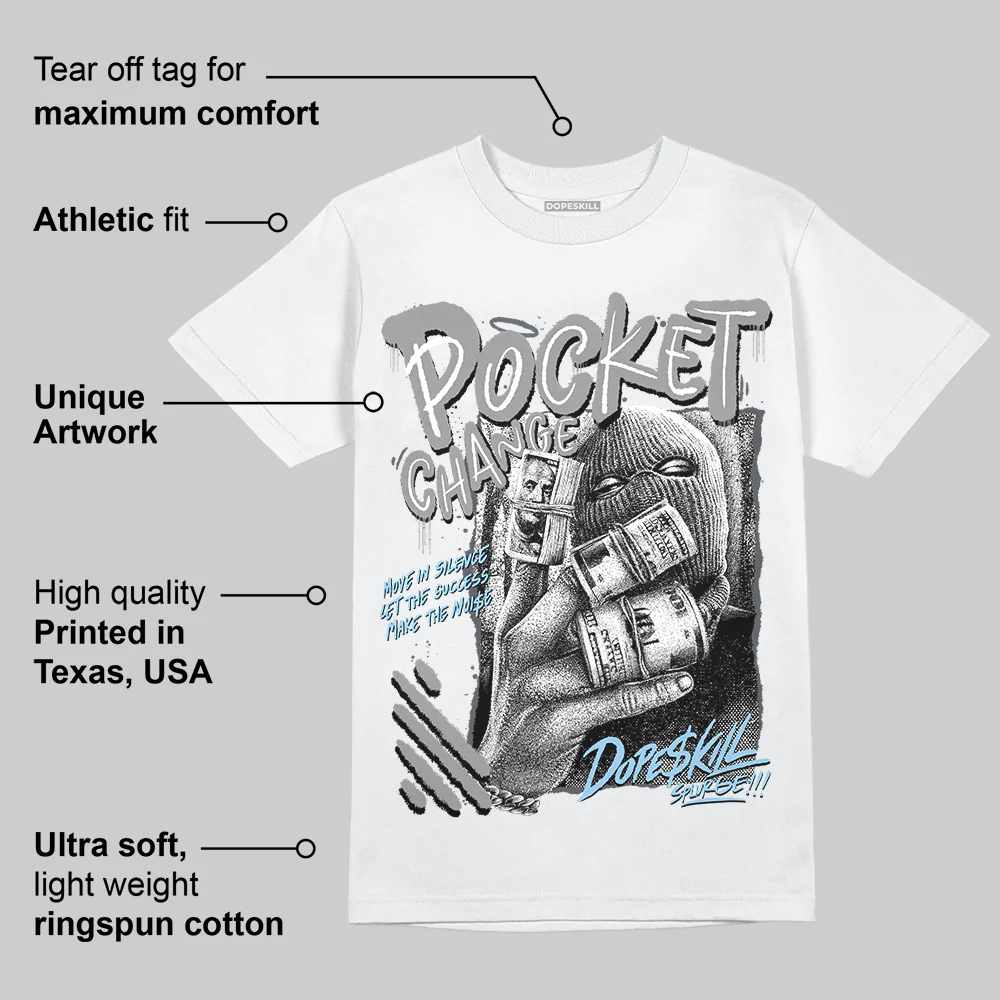 Wolf Grey 5s DopeSkill T-Shirt Pocket Change Graphic - Image 4