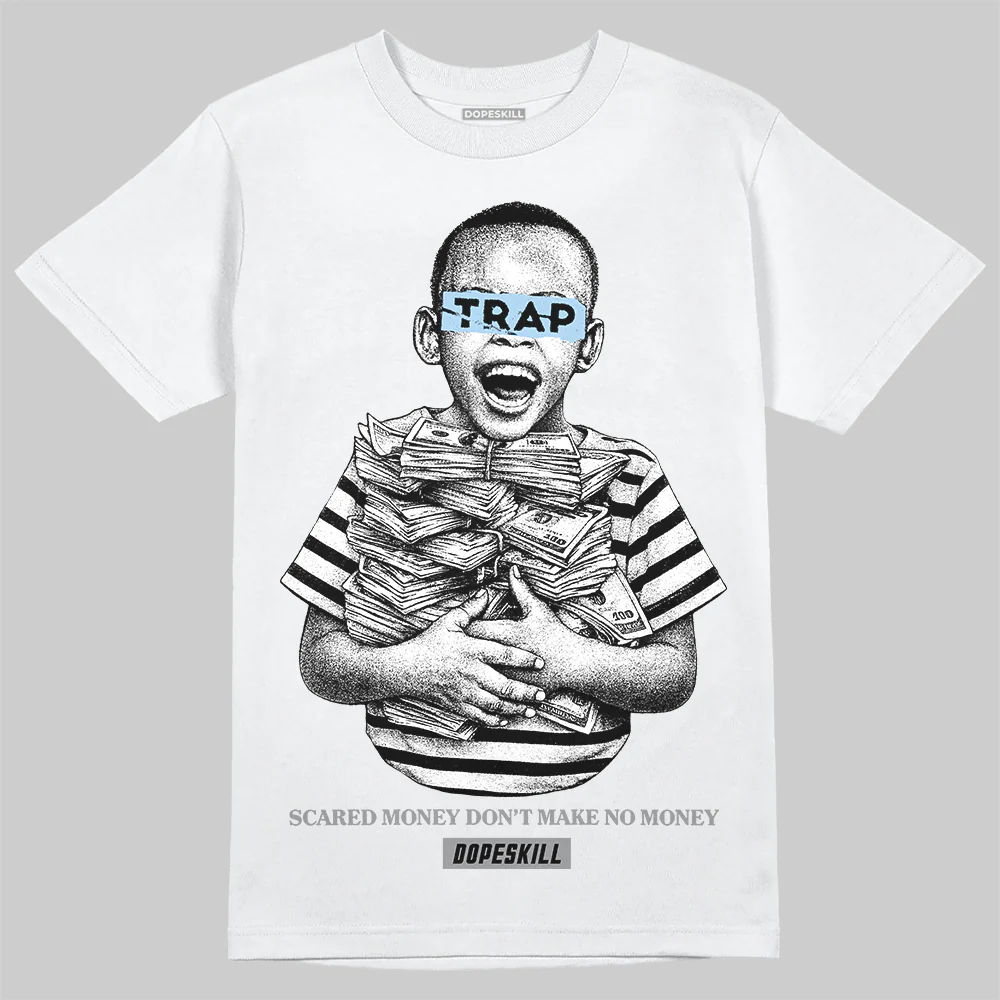 Wolf Grey 5s DopeSkill T-Shirt Scared Money Don't Make No Money Graphic