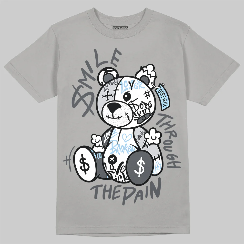 Wolf Grey 5s DopeSkill T-Shirt Smile Through The Pain Graphic - Image 3