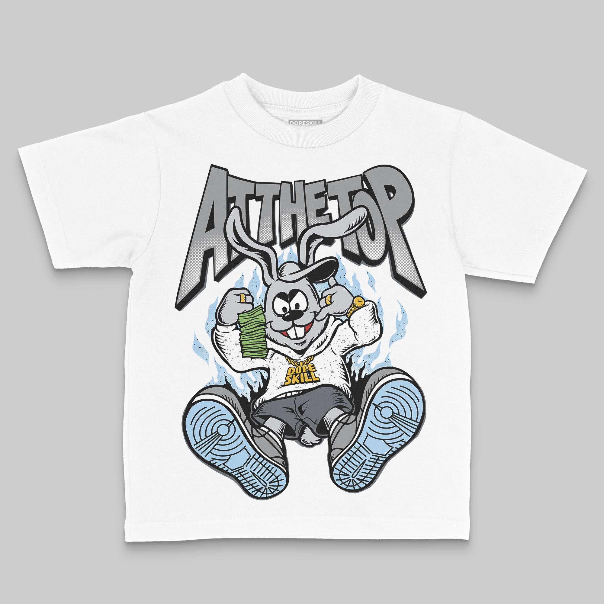 Wolf Grey 5s DopeSkill Toddler Kids T-shirt At The Top Graphic