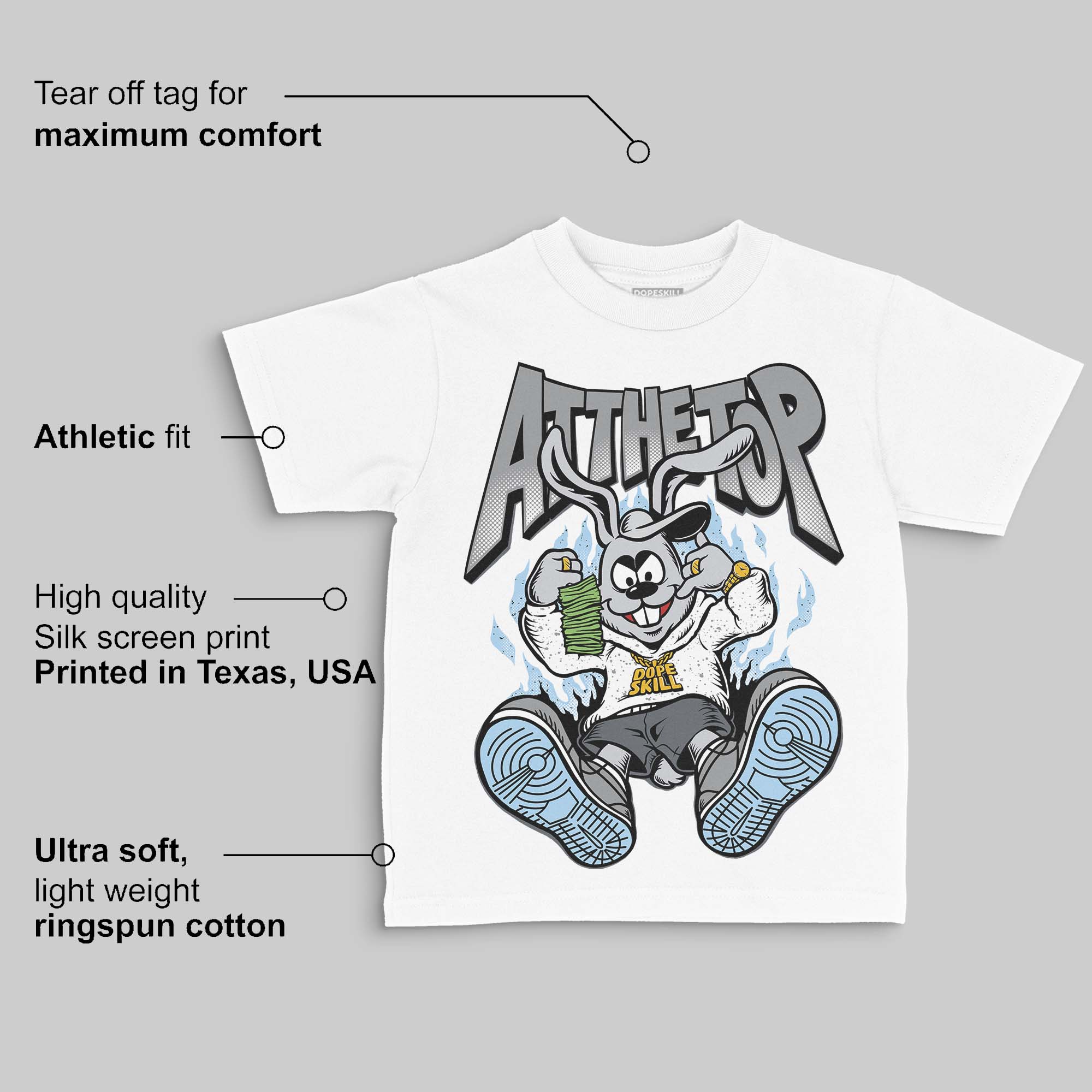 Wolf Grey 5s DopeSkill Toddler Kids T-shirt At The Top Graphic - Image 3