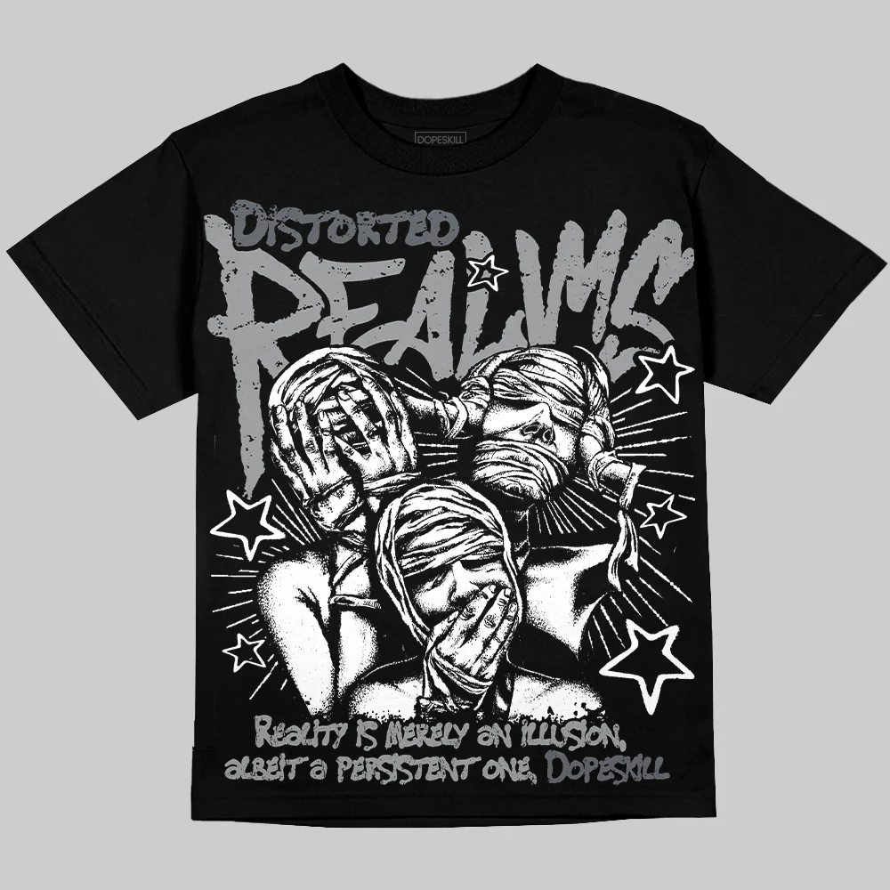 Wolf Grey 5s Oversize Print 'Distorted Realms' DopeSkill Graphic T-shirt - Image 2