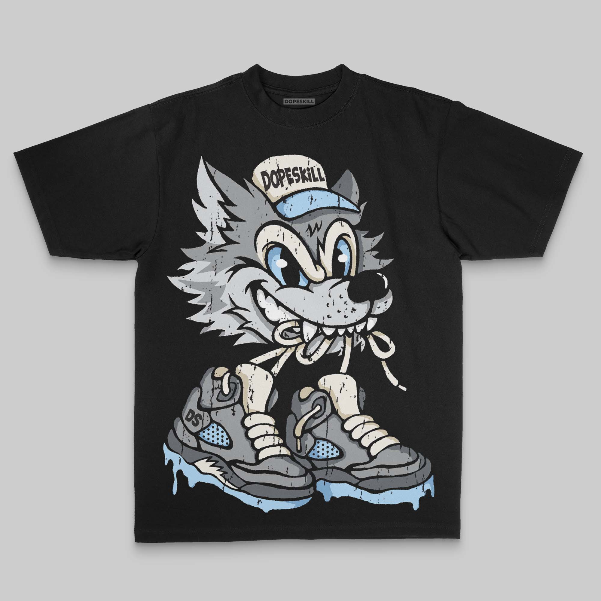 Wolf Grey 5s Oversize Print 'Wolf Grey 5s' DopeSkill Graphic T-shirt - Image 2
