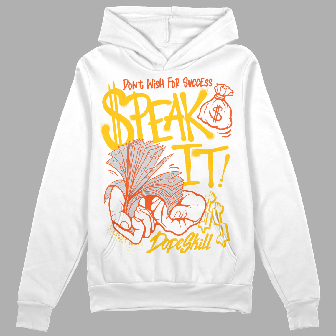 Yellow Collection DopeSkill Hoodie Sweatshirt Speak It Graphic - Image 2