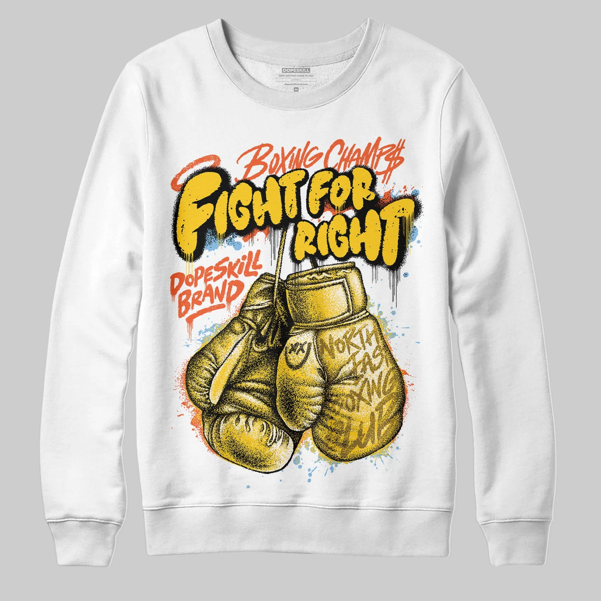 Yellow Collection DopeSkill Sweatshirt Fight For Right Graphic - Image 2