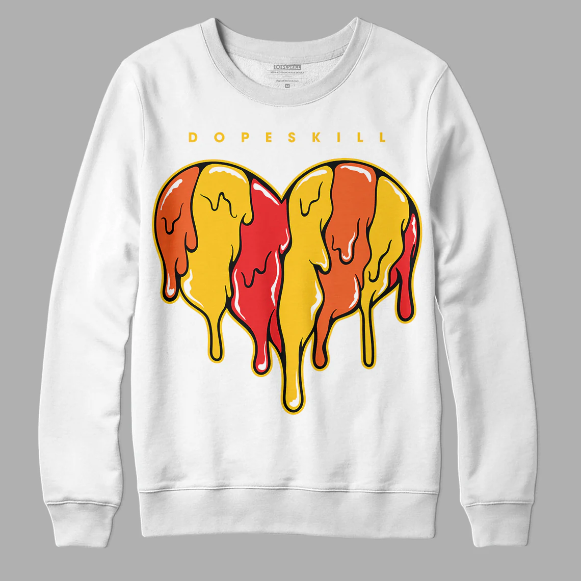 Yellow Collection DopeSkill Sweatshirt Slime Drip Heart Graphic - Image 2
