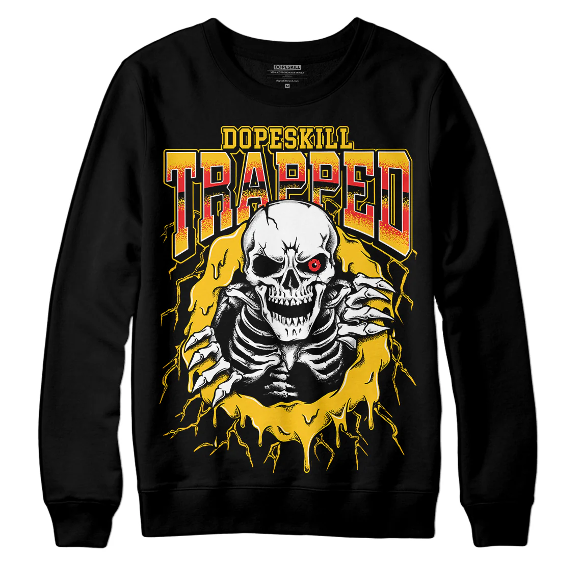 Yellow Collection DopeSkill Sweatshirt Trapped Halloween Graphic