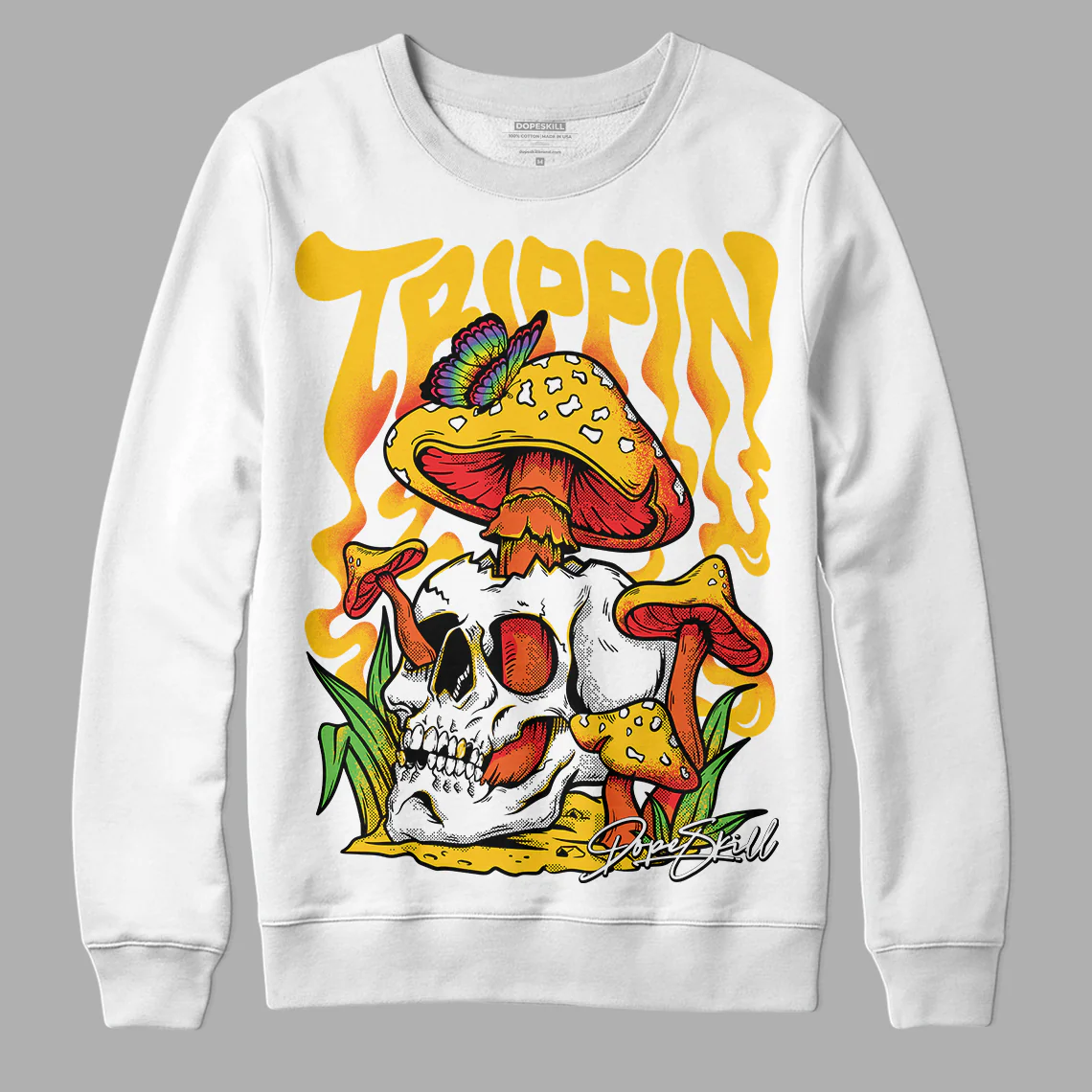 Yellow Collection DopeSkill Sweatshirt Trippin Graphic - Image 2