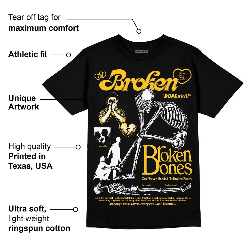 Yellow Collection DopeSkill T-Shirt Broken Bones Graphic - Image 3