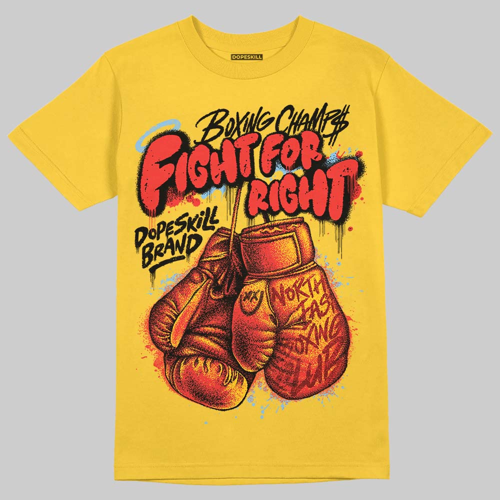 Yellow Collection DopeSkill T-Shirt Fight For Right Graphic - Image 3