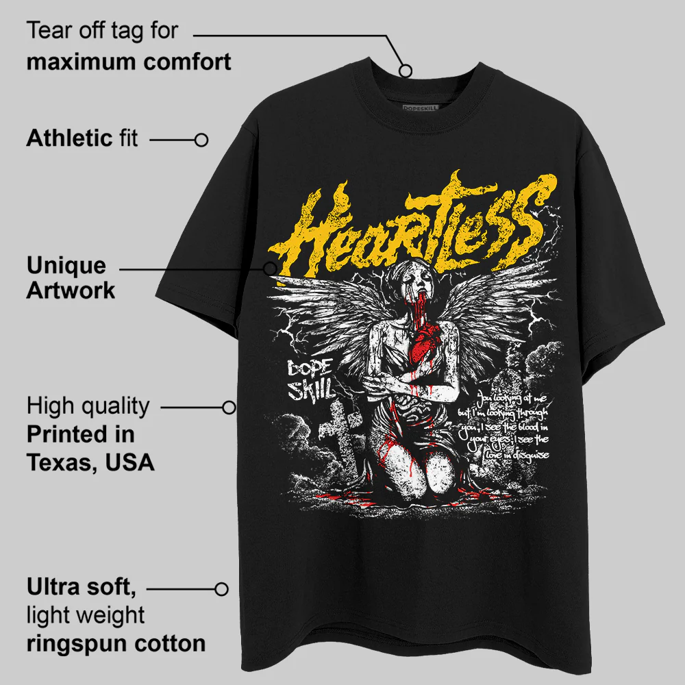 Yellow Collection DopeSkill T-Shirt Heartless Graphic - Image 3