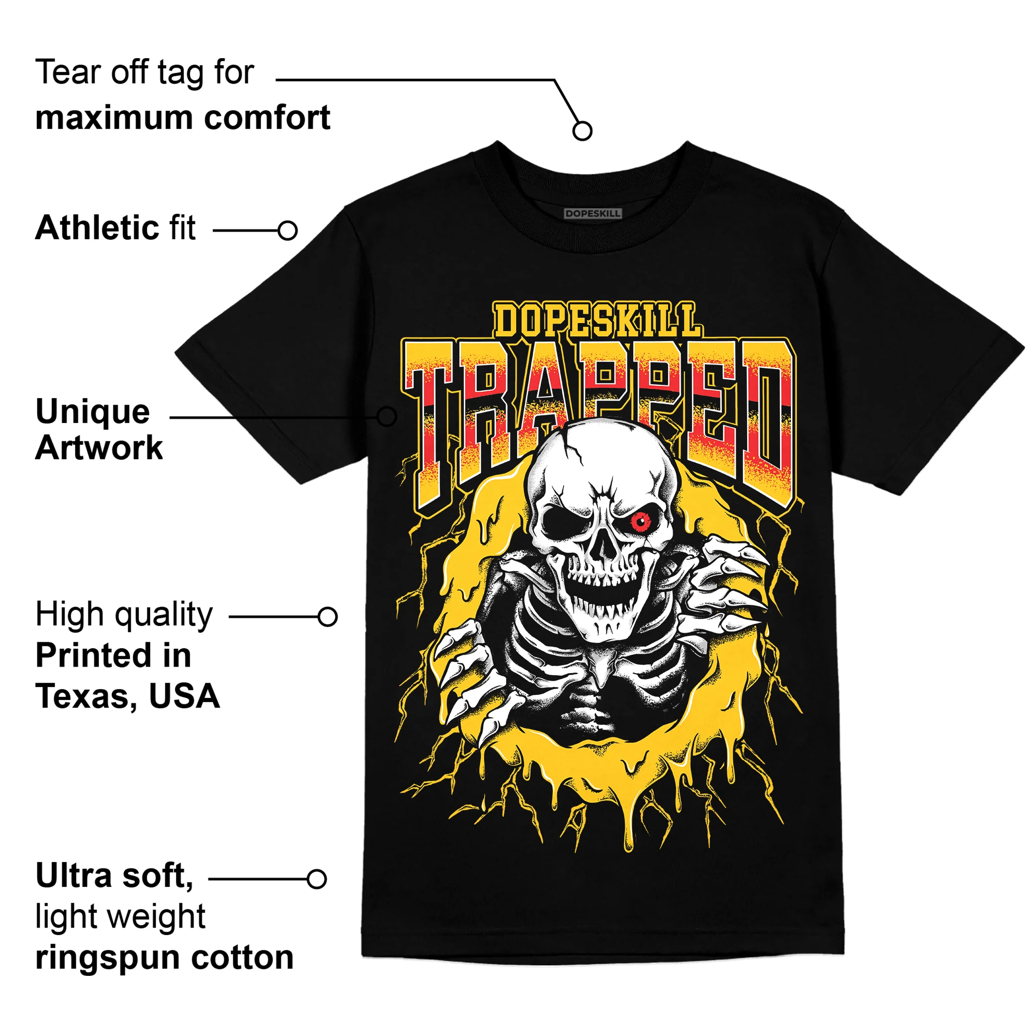 Yellow Collection DopeSkill T-Shirt Trapped Halloween Graphic - Image 3