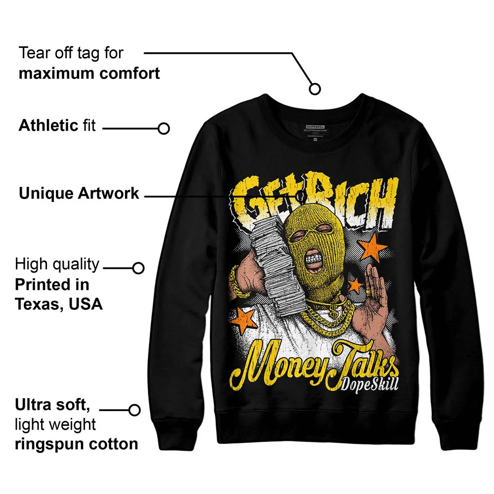 Yellow Ochre 6s DopeSkill Sweatshirt Get Rich Graphic - Image 3