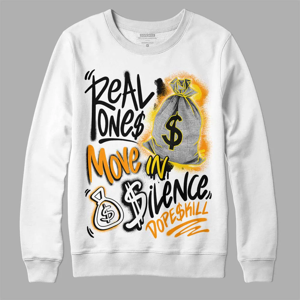 Yellow Ochre 6s DopeSkill Sweatshirt Real Ones Move In Silence Graphic - Image 2