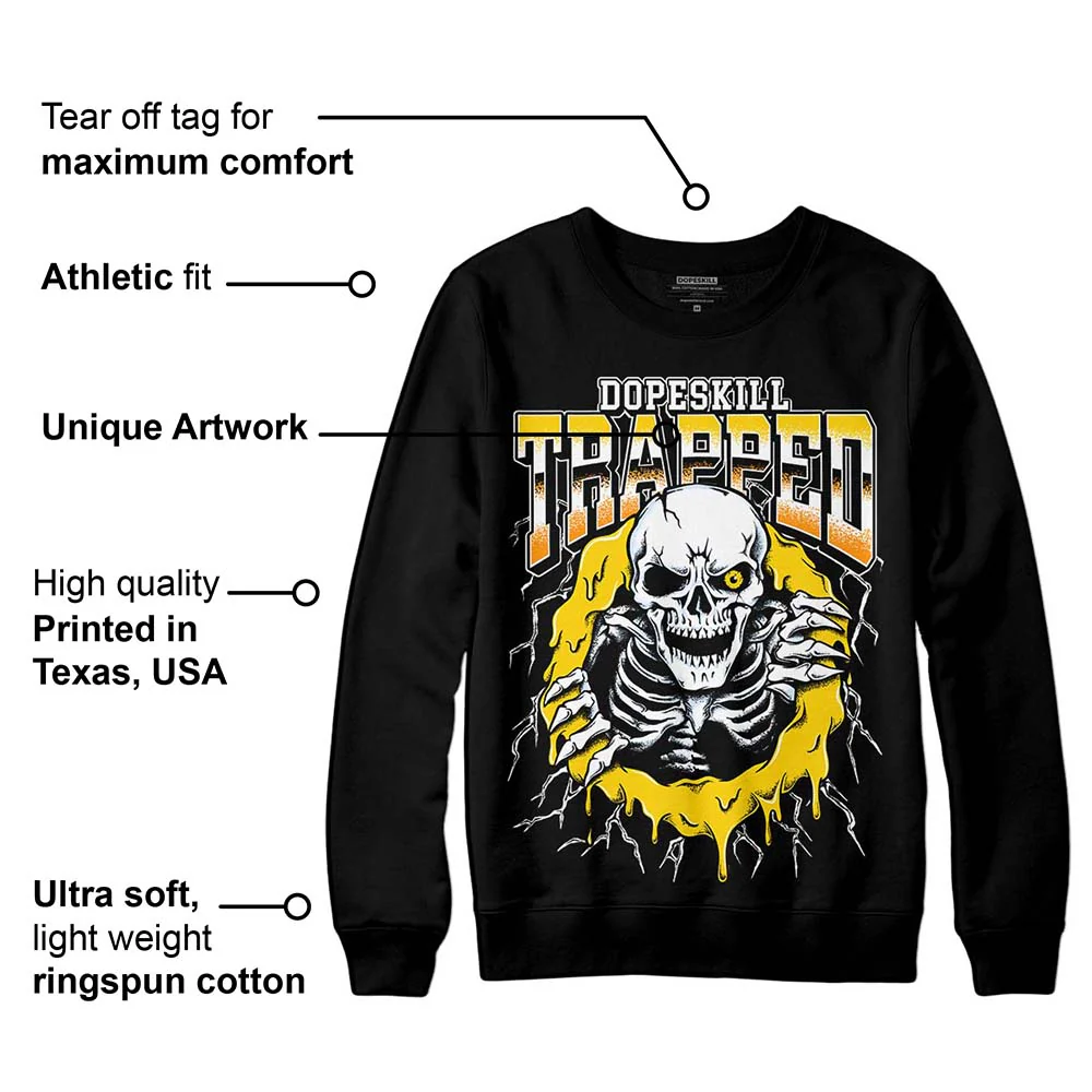 Yellow Ochre 6s DopeSkill Sweatshirt Trapped Halloween Graphic - Image 3