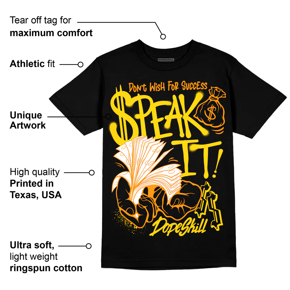 Yellow Ochre 6s DopeSkill T-Shirt Speak It Graphic - Image 3