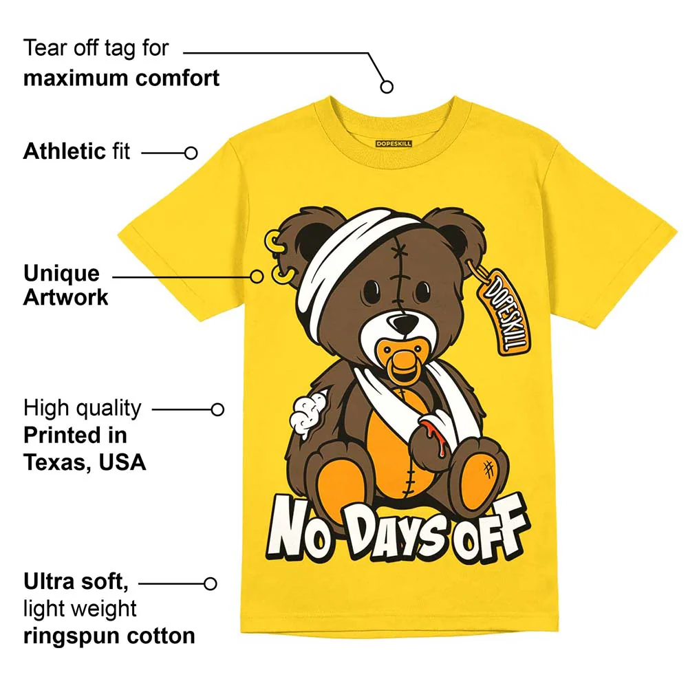 Yellow Ochre 6s DopeSkill Yellow T-shirt Hurt Bear Graphic - Image 2